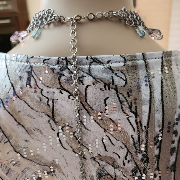 Handmade chainmeil and crystal necklace/choker - Picture 5 of 6